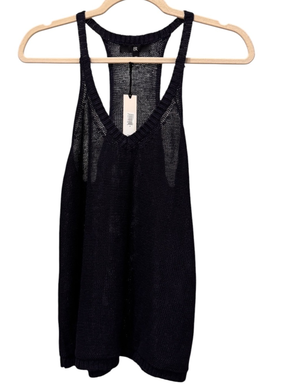 NWT Banana Republic Navy Open Knit Racerback Sweater Tank Size Medium